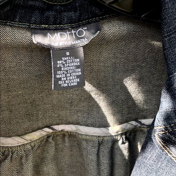 Vintage Gem 90’s Motto Jean Blazer Jacket - Picture 4 of 6